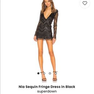 Nia Sequin Fringe Superdown Dress- Revolve
